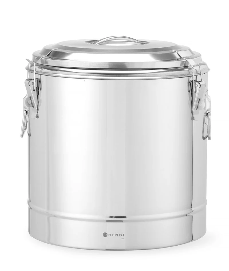 HENDI Isolierter tragbarer Behälter – Kitchen Line – 31 l – Silber – Ø 400 × H 445 mm