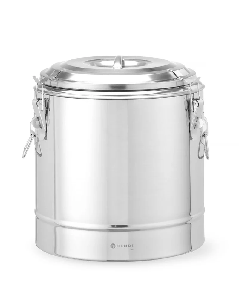 HENDI Isolierter tragbarer Behälter – Kitchen Line – 19 l – Silber – Ø 350 × H 400 mm