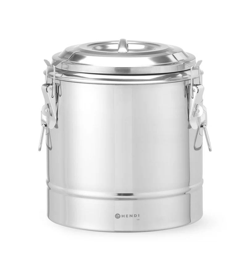 HENDI Isolierter tragbarer Behälter – Kitchen Line – 11 l – Silber – Ø 300 × H 345 mm