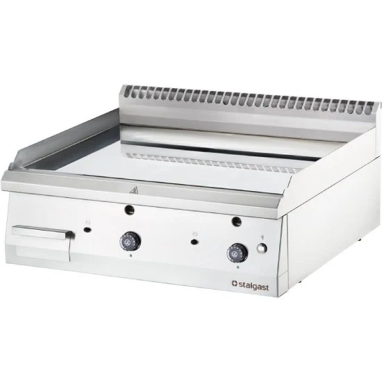 Gas-Griddleplatte, verchromt als Tischgerät, Serie 700 ND - glatt 800x700x250 mm (BxTxH)