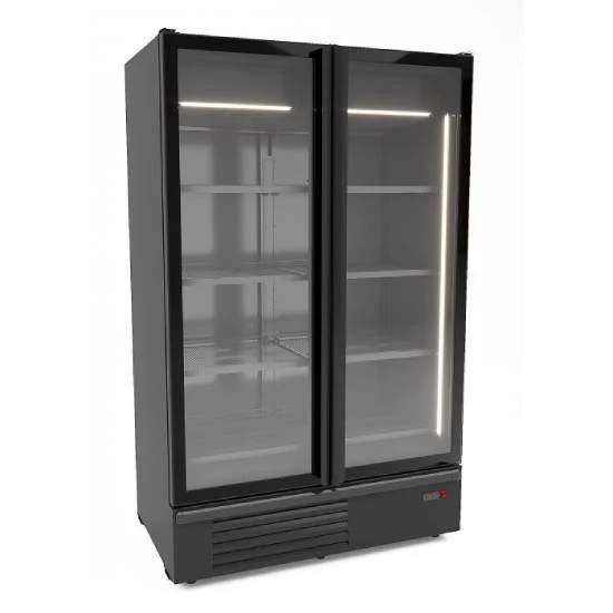 Kühlschrank 2 Glastüren schwarz 1200L