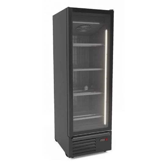Tiefkühlschrank mit 1 Glastür schwarz 500L