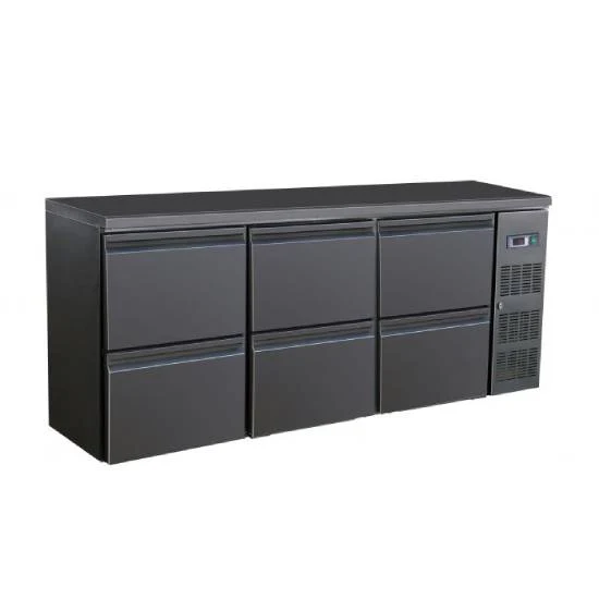 Barkühler schwarz 6 Schubladen