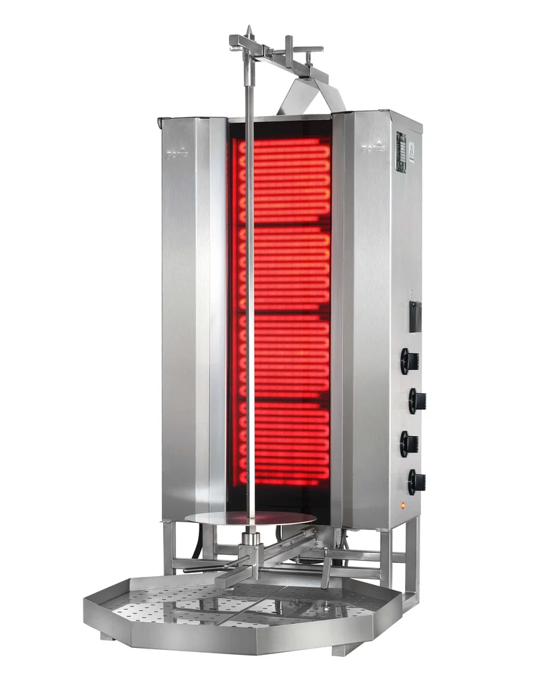 Potis MU CE4 Dönergrill / Gyrosgrill – Hochleistungs-Elektrogrill mit Glaskeramik-Technologie für bis zu 70 kg Fleisch