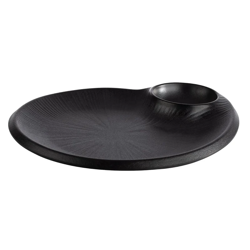 Teller Nero mit Dipschälchen