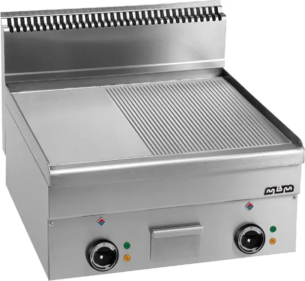 MBM Grillplatte ½ glatt verchromt und ½ gerillt 7,5 / 10,2 kW