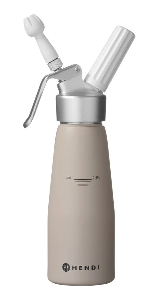 HENDI Sahnespender – 0,5 l – Taupe – Ø 80 × H 260 mm