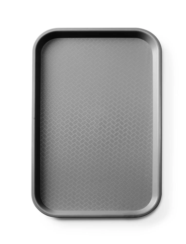 AmerBox Fast-Food-Tablett GN 1 / 1 Polypropylen – Rechteckig – Schwarz – 530 × 325 × H 20 mm
