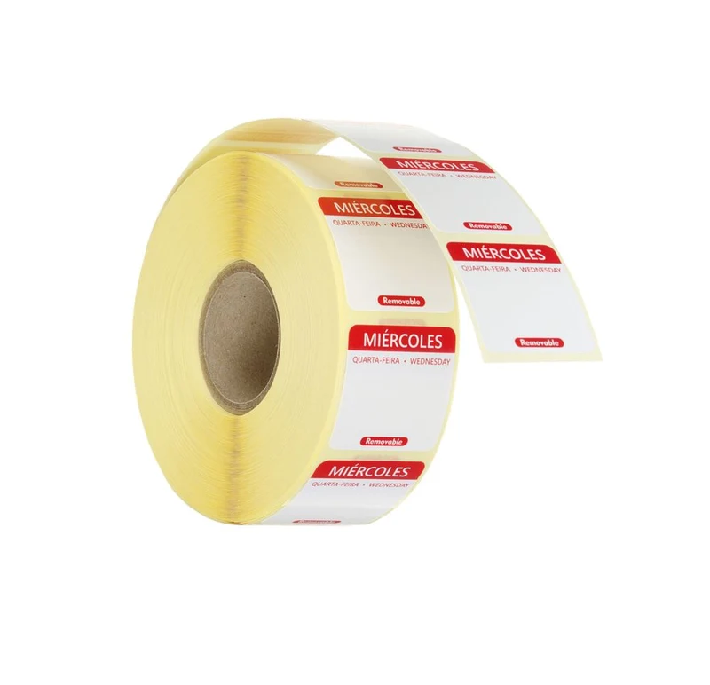 HENDI Täglich anwendbare Lebensmittelsicherheitsetiketten – Mittwoch – Rot – 25 × 25 mm – 1000 Stück