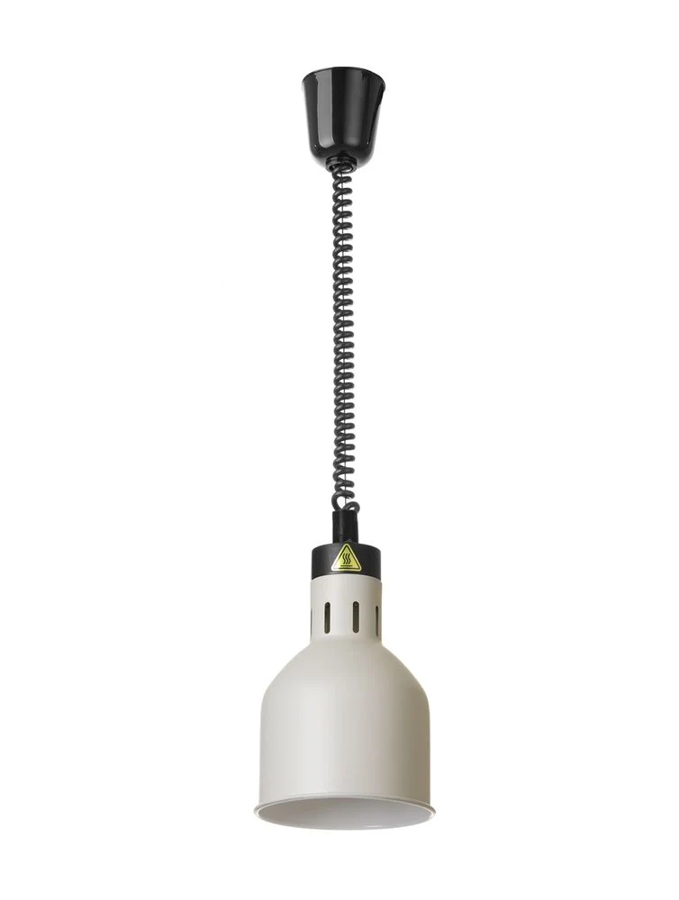 HENDI Höhenverstellbare Wärmelampe, zylinderförmig – 230 V / 375 W – Weiß – Ø 175 × H 250 mm