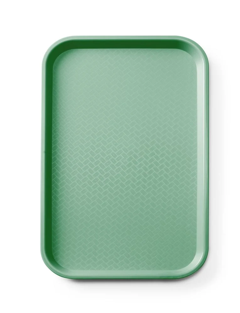 AmerBox Fast-Food-Tablett GN 1 / 1 Polypropylen – Rechteckig – Grün – 530 × 325 × H 20 mm