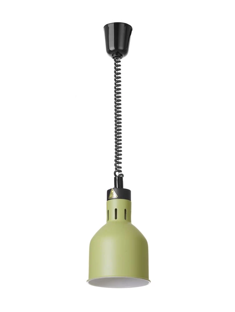 HENDI Höhenverstellbare Wärmelampe, zylinderförmig – 230 V / 375 W – Grün – Ø 175 × H 250 mm