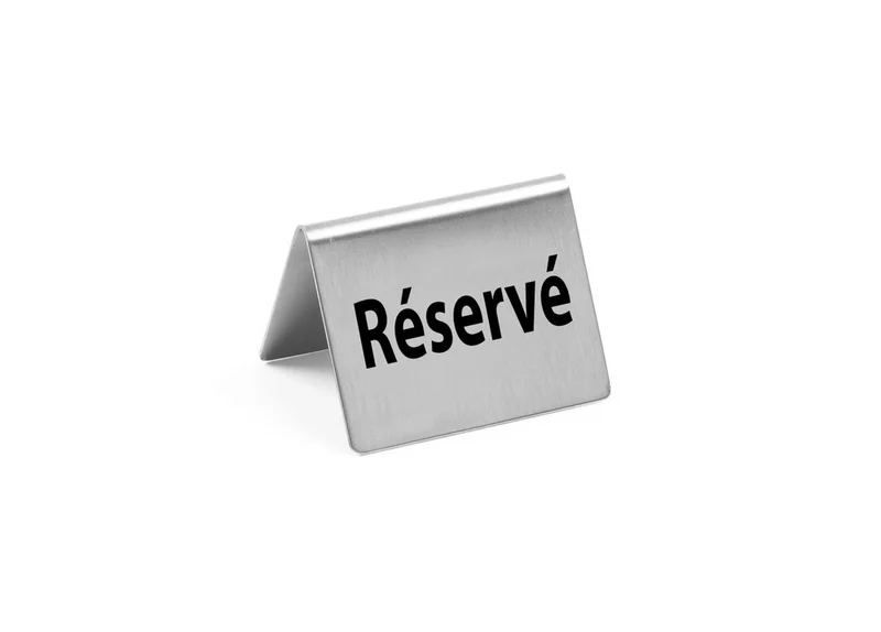 HENDI Tischschild Reserviert – Réservé – 50 × 35 × H 40 mm – 4 Stück