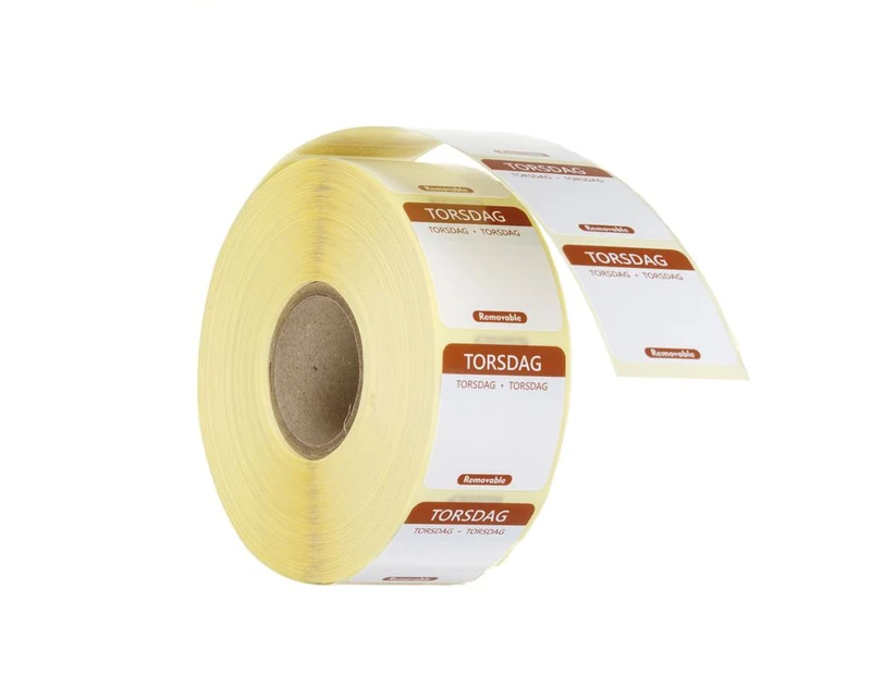 HENDI Täglich anwendbare Lebensmittelsicherheitsetiketten – Donnerstag – Braun – 25 × 25 mm – 1000 Stück