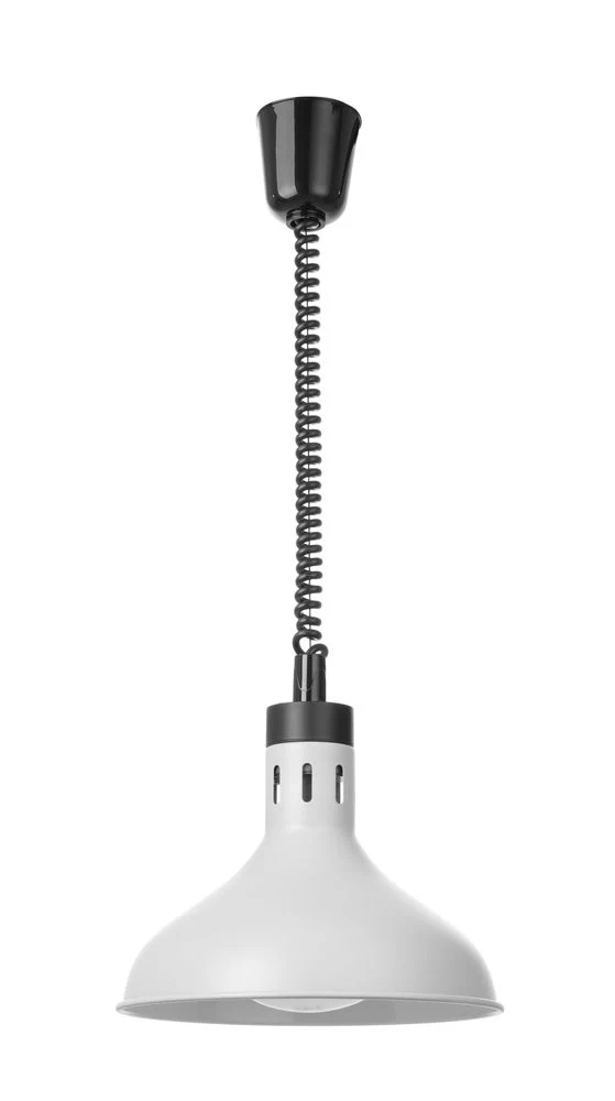 HENDI Höhenverstellbare Wärmelampe, glockenförmig – 230 V / 250 W – Weiß – Ø 295 × H 207 mm