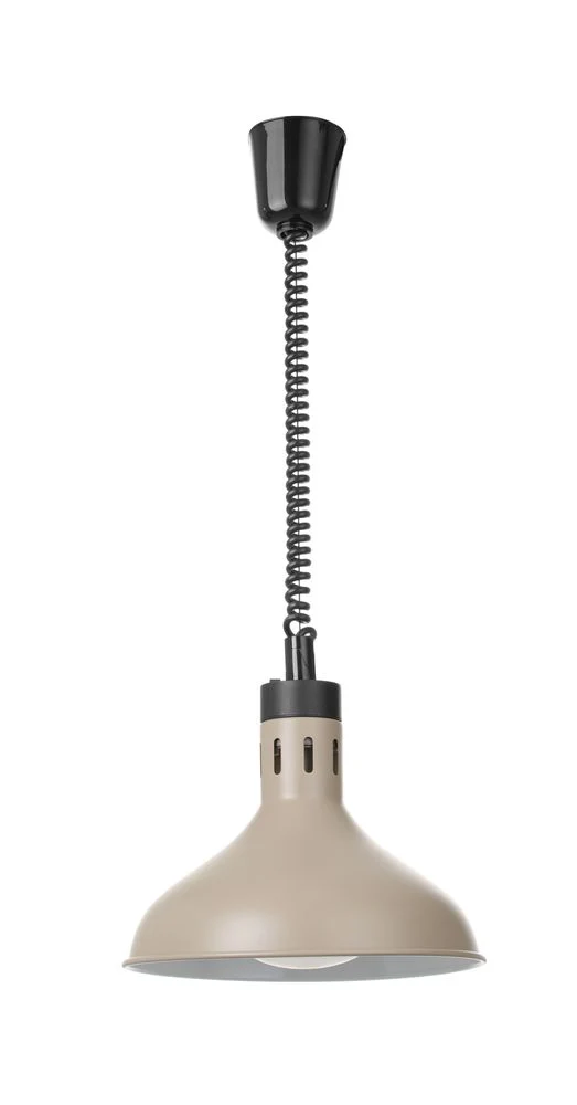 HENDI Höhenverstellbare Wärmelampe, glockenförmig – 230 V / 250 W – Beige – Ø 295 × H 207 mm
