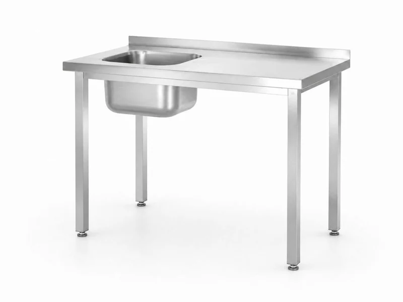 HENDI Spültisch, verschraubt – Kitchen Line – Spülbecken auf der linken Seite – 800 × 600 × H 850 mm