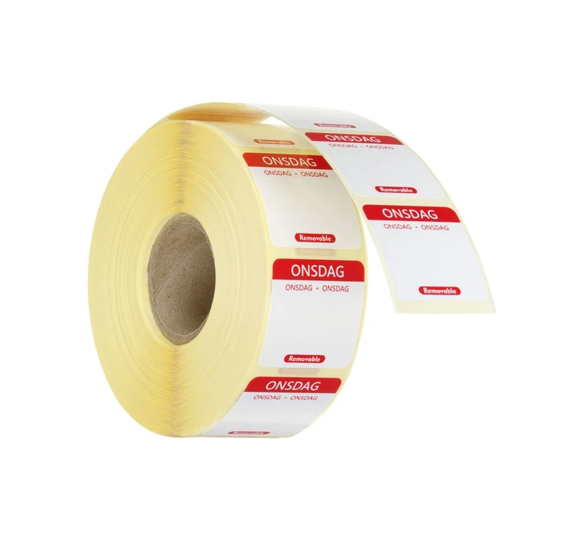 HENDI Täglich anwendbare Lebensmittelsicherheitsetiketten – Mittwoch – Rot – 25 × 25 mm – 1000 Stück