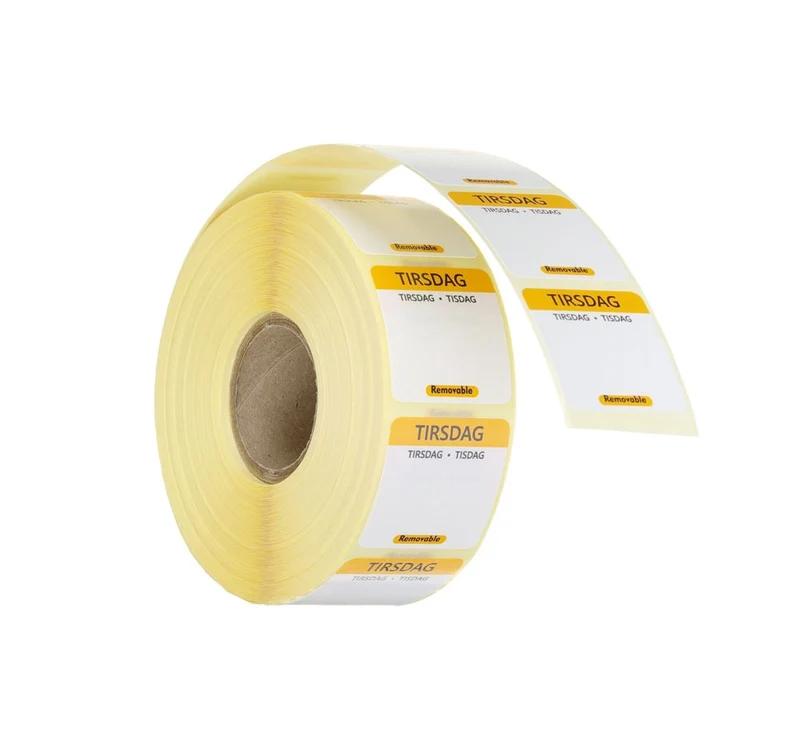 HENDI Täglich anwendbare Lebensmittelsicherheitsetiketten – Dienstag – Gelb – 25 × 25 mm – 1000 Stück