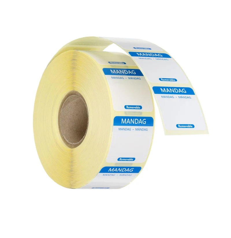 HENDI Täglich anwendbare Lebensmittelsicherheitsetiketten – Montag – Blau – 25 × 25 mm – 1000 Stück