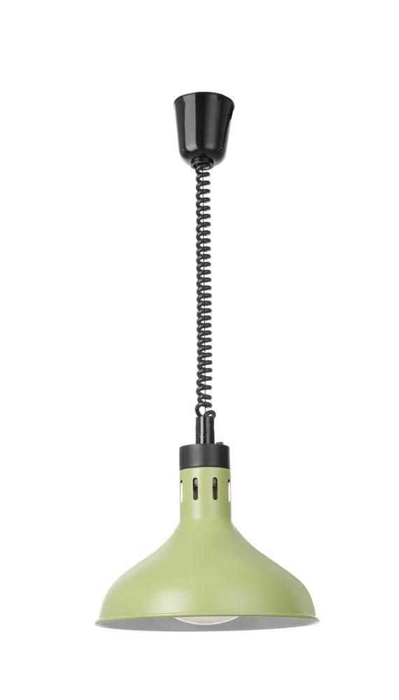 HENDI Höhenverstellbare Wärmelampe, glockenförmig – 230 V / 250 W – Grün – Ø 295 × H 207 mm