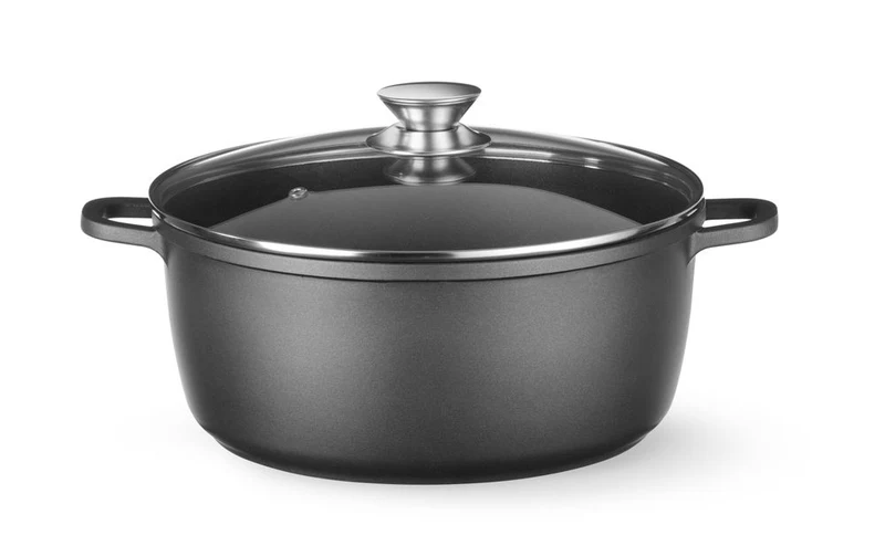 HENDI Kasserolle mit Antihaft-Beschichtung – 9 l – Schwarz – 405 × 332 × H 138 mm