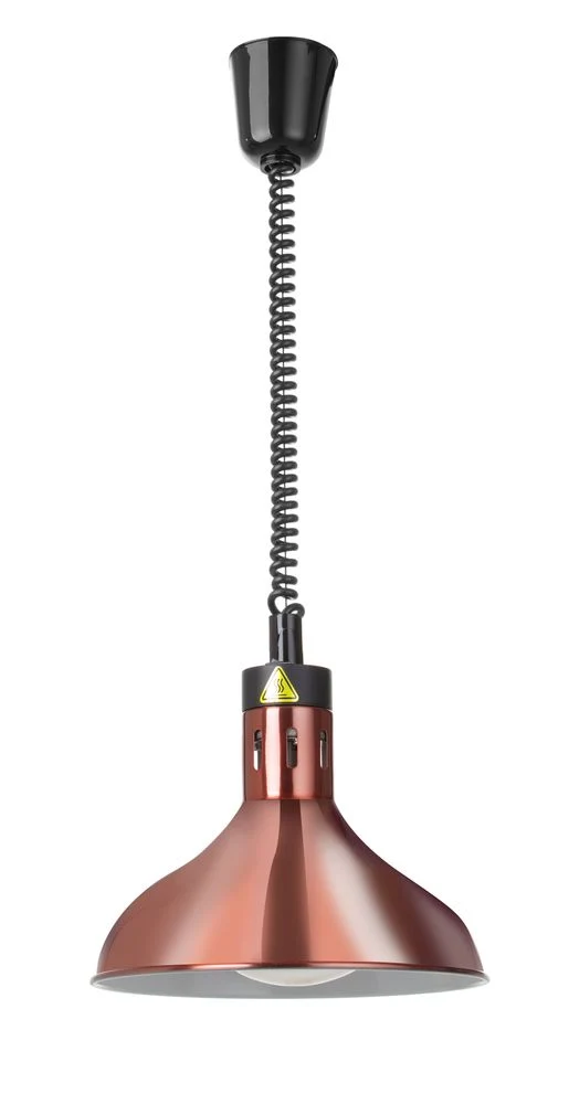 HENDI Höhenverstellbare Wärmelampe, glockenförmig – 230 V / 250 W – Kupfer – Ø 295 × H 207 mm
