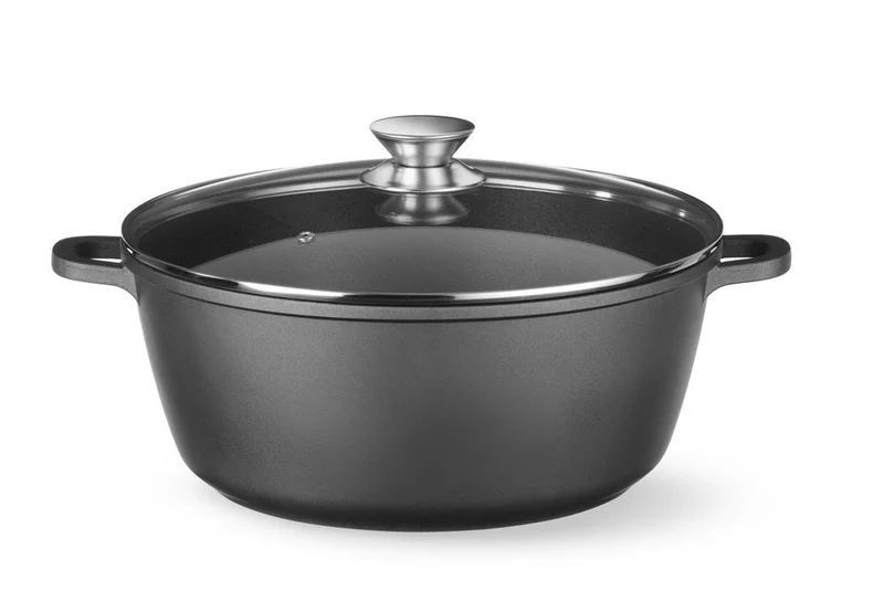 HENDI Kasserolle mit Antihaft-Beschichtung – 7,5 l – Schwarz – 387 × 310 × H 130 mm