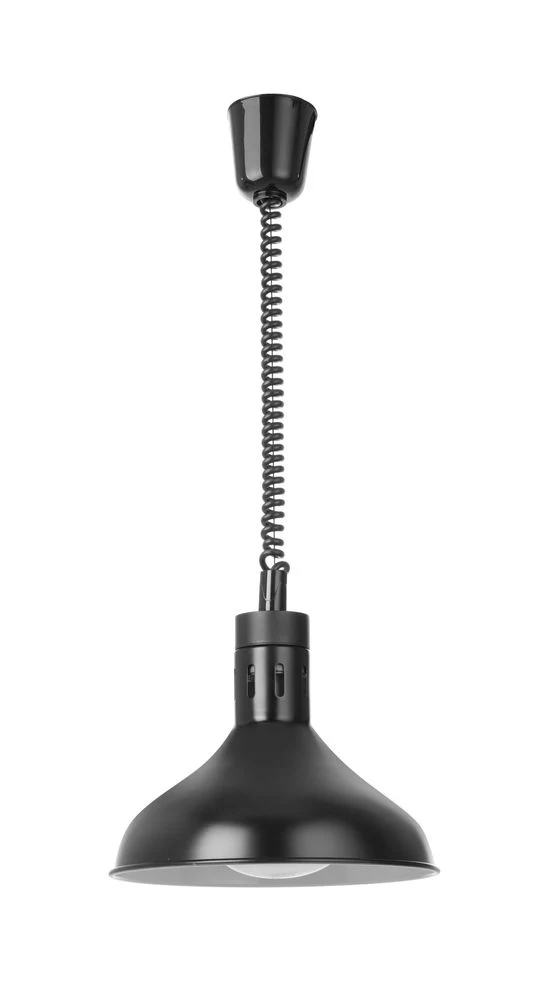 HENDI Höhenverstellbare Wärmelampe, glockenförmig – 230 V / 250 W – Schwarz – Ø 295 × H 207 mm