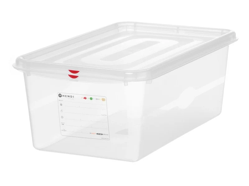 HENDI GN 1 / 1 Behälter, Polypropylen – 28 l – Transparent – Rechteckig – 530 × 325 × H 200 mm