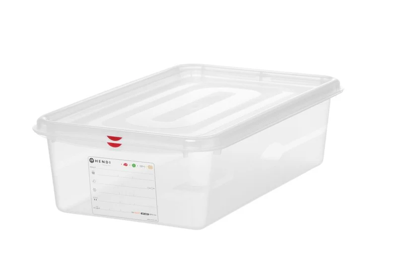 HENDI GN 1 / 1 Behälter, Polypropylen – 21 l – Transparent – Rechteckig – 530 × 325 × H 150 mm
