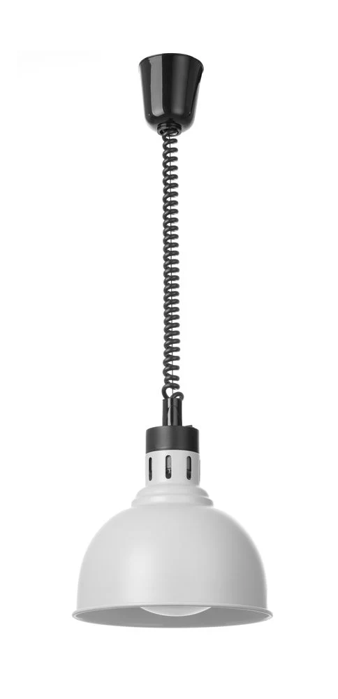 HENDI Höhenverstellbare Wärmelampe, kuppelförmig – 230 V / 250 W – Weiß – Ø 250 × H 207 mm