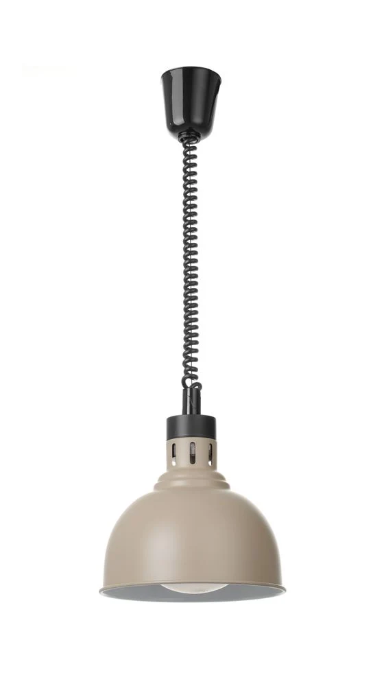 HENDI Höhenverstellbare Wärmelampe, kuppelförmig – 230 V / 250 W – Beige – Ø 250 × H 207 mm