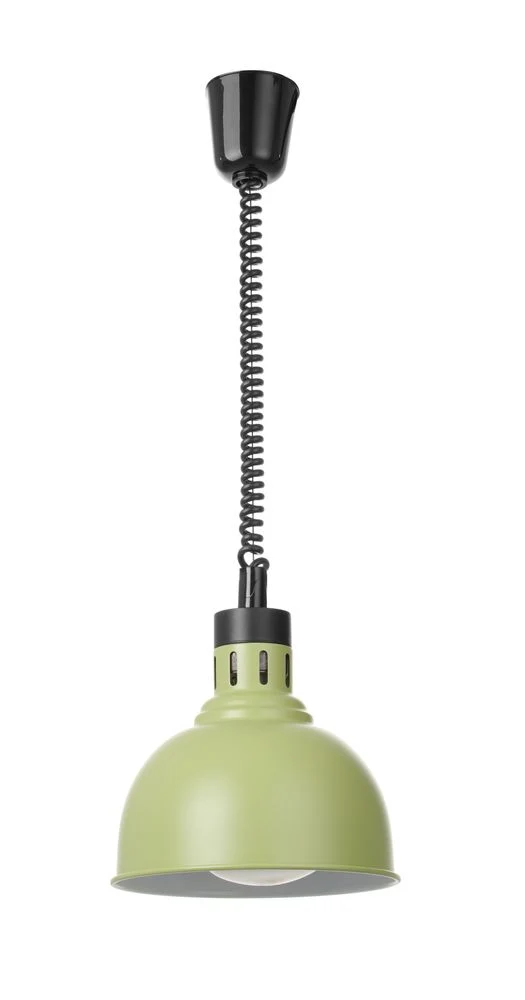 HENDI Höhenverstellbare Wärmelampe, kuppelförmig – 230 V / 250 W – Grün – Ø 250 × H 207 mm