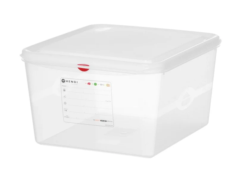 HENDI GN 2 / 3 Behälter, Polypropylen – 19 l – Transparent – Rechteckig – 354 × 325 × H 200 mm