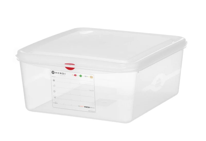 HENDI GN 2 / 3 Behälter, Polypropylen – 13,5 l – Transparent – Rechteckig – 354 × 325 × H 150 mm