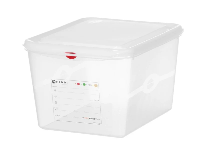 HENDI GN 1 / 2 Behälter, Polypropylen – 12,5 l – Transparent – Rechteckig – 325 × 265 × H 200 mm