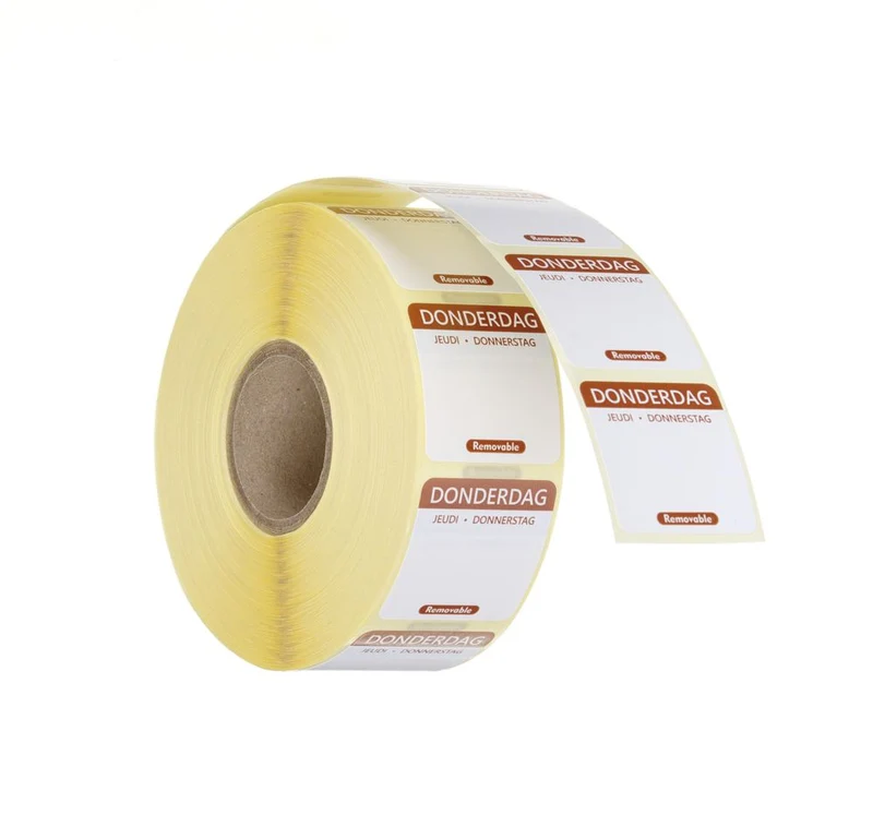 HENDI Täglich anwendbare Lebensmittelsicherheitsetiketten – Donnerstag – Braun – 25 × 25 mm – 1000 Stück