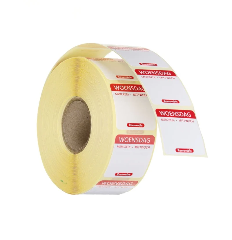 HENDI Täglich anwendbare Lebensmittelsicherheitsetiketten – Mittwoch – Rot – 25 × 25 mm – 1000 Stück