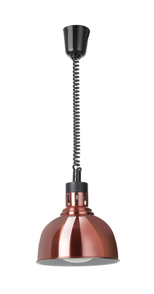 HENDI Höhenverstellbare Wärmelampe, kuppelförmig – 230 V / 250 W – Kupfer – Ø 250 × H 207 mm
