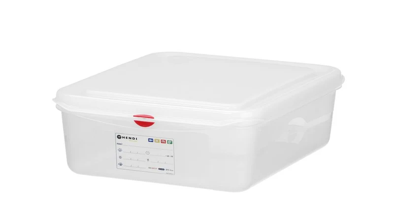 HENDI GN 1 / 2 Behälter, Polypropylen – 6,5 l – Transparent – Rechteckig – 325 × 265 × H 100 mm