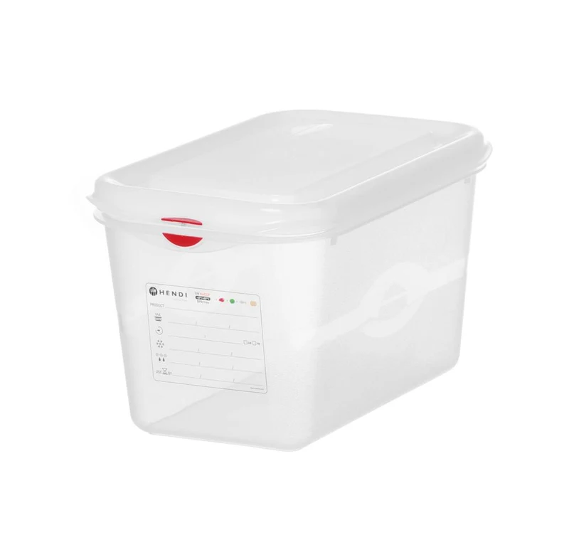 HENDI Behälter GN 1 / 4 Polypropylen – 4,3 l – Transparent – Rechteckig – 265 × 162 × H 150 mm