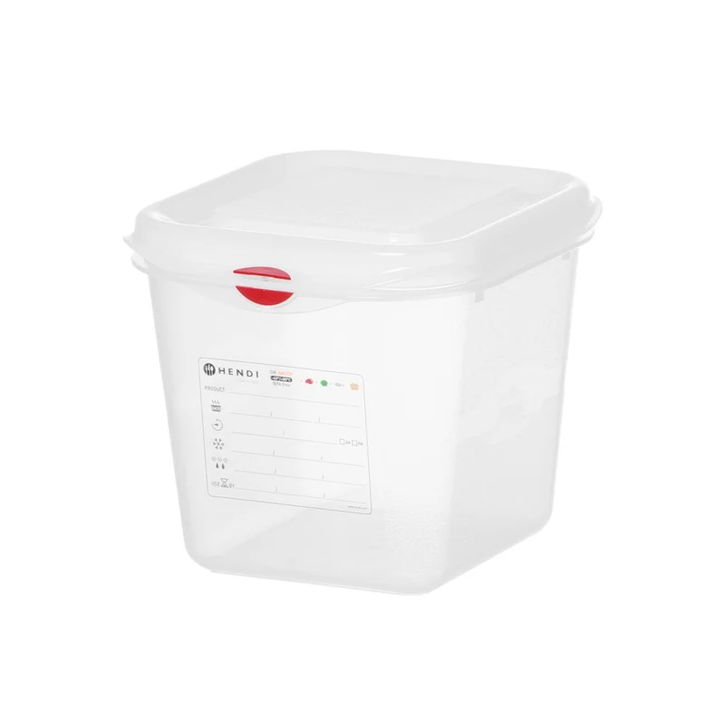 HENDI GN 1 / 6 Behälter, Polypropylen – 2,6 l – Transparent – Rechteckig – 176 × 162 × H 150 mm