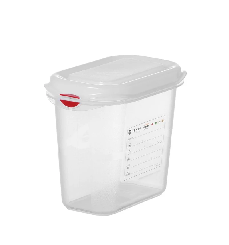 HENDI GN 1 / 9 Behälter, Polypropylen – 1,5 l – Transparent – Rechteckig – 176 × 108 × H 150 mm