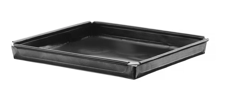 HENDI Hochgeschwindigkeits-Backblech, Antihaftbeschichtung, verstärkt – Quadratisch – Schwarz – 290 × 290 × H 20 mm