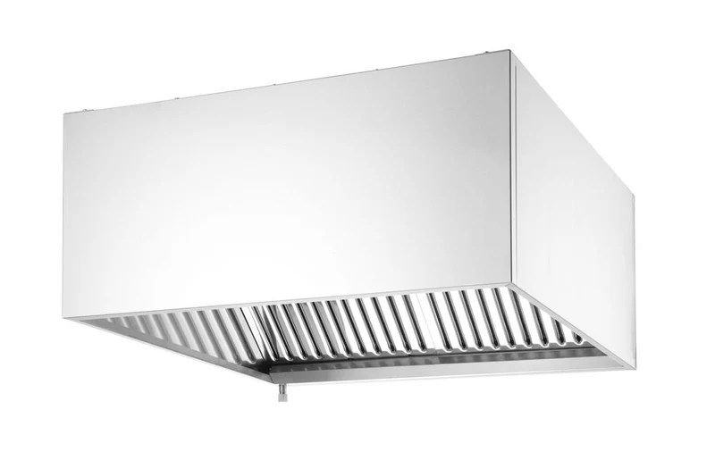HENDI Wandmontierte Dunstabzugshaube - verschraubt – Rechteckig – Silber – 1205 × 1000 × H 450 mm