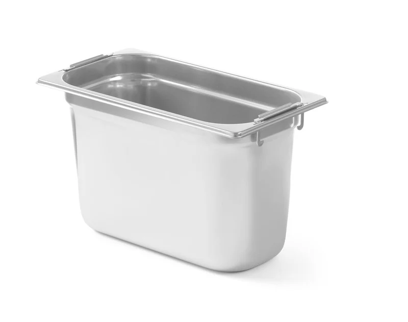 HENDI GN-Behälter mit einklappbaren Griffen – Profi Line – GN 1 / 3 – 7,8 l