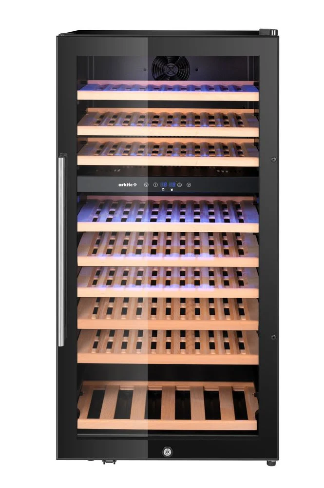 Arktic Weinkühler, 2 Zonen, 91 Flaschen – Schwarz – 569 × 595 × H 1215 mm