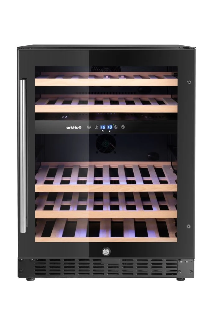 Arktic Weinkühler, 2 Zonen, 46 Flaschen – Schwarz – 570 × 595 × H 820 mm
