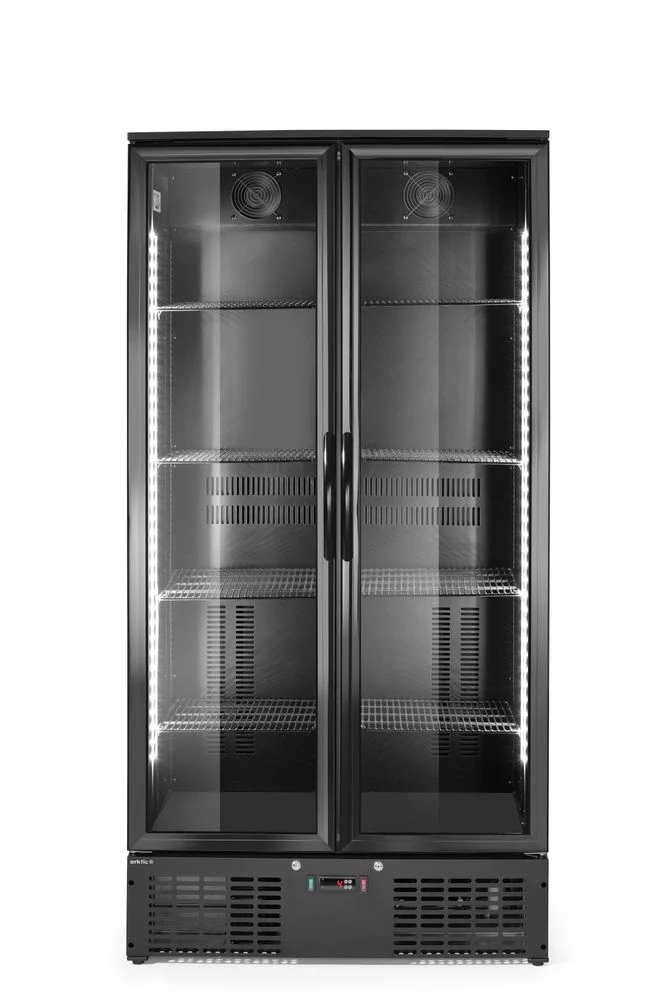 Arktic Bar-Kühlschrank mit zwei Türen – 477 l – 230 V / 365 W – Schwarz – 530 × 900 × H 1820 mm